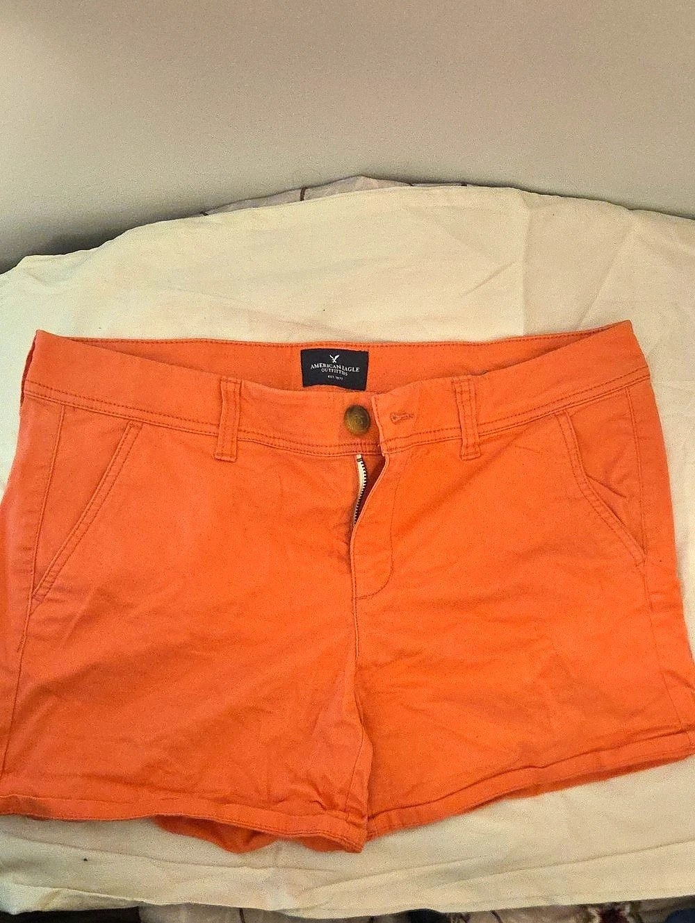American Eagle Outfitters High Waist Orange Shorts Size 10